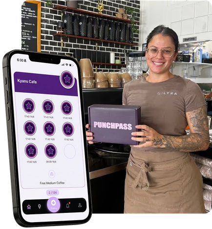 A PunchPass customer back at their local café